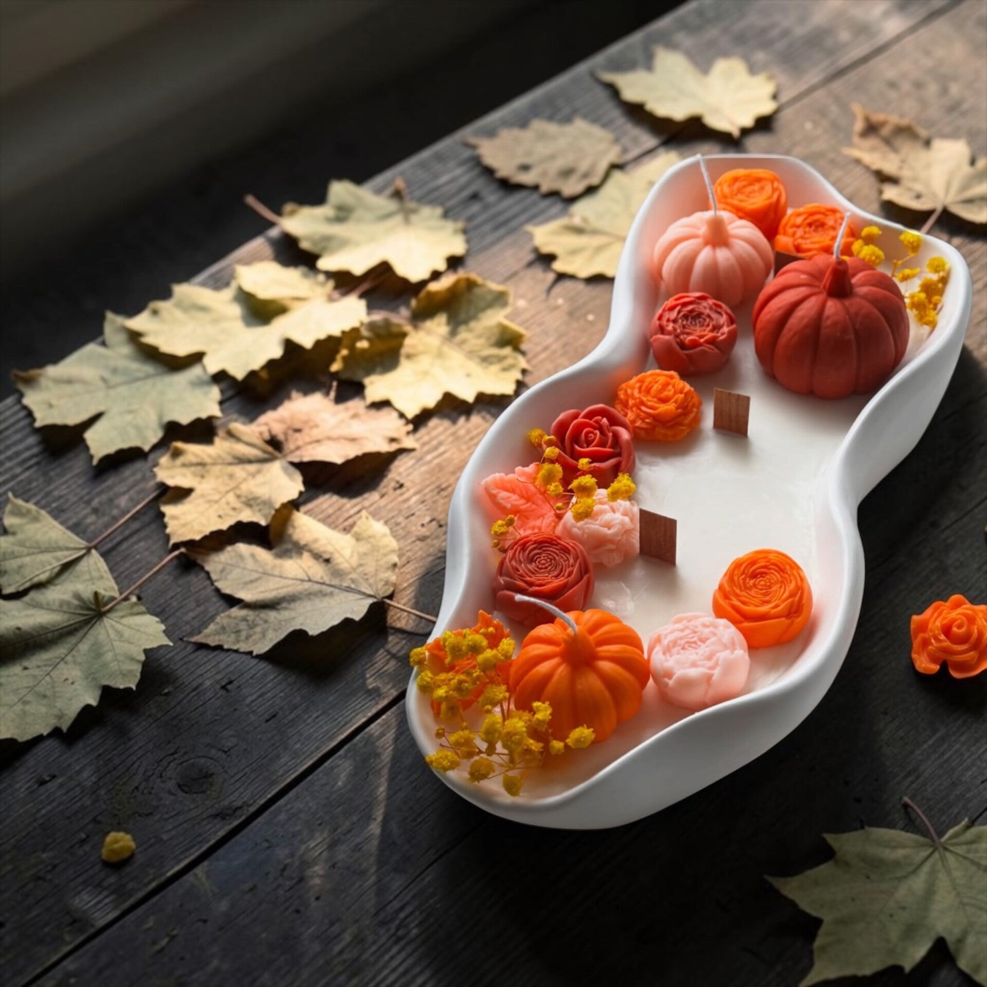 Resincrete Pumpkin Candle