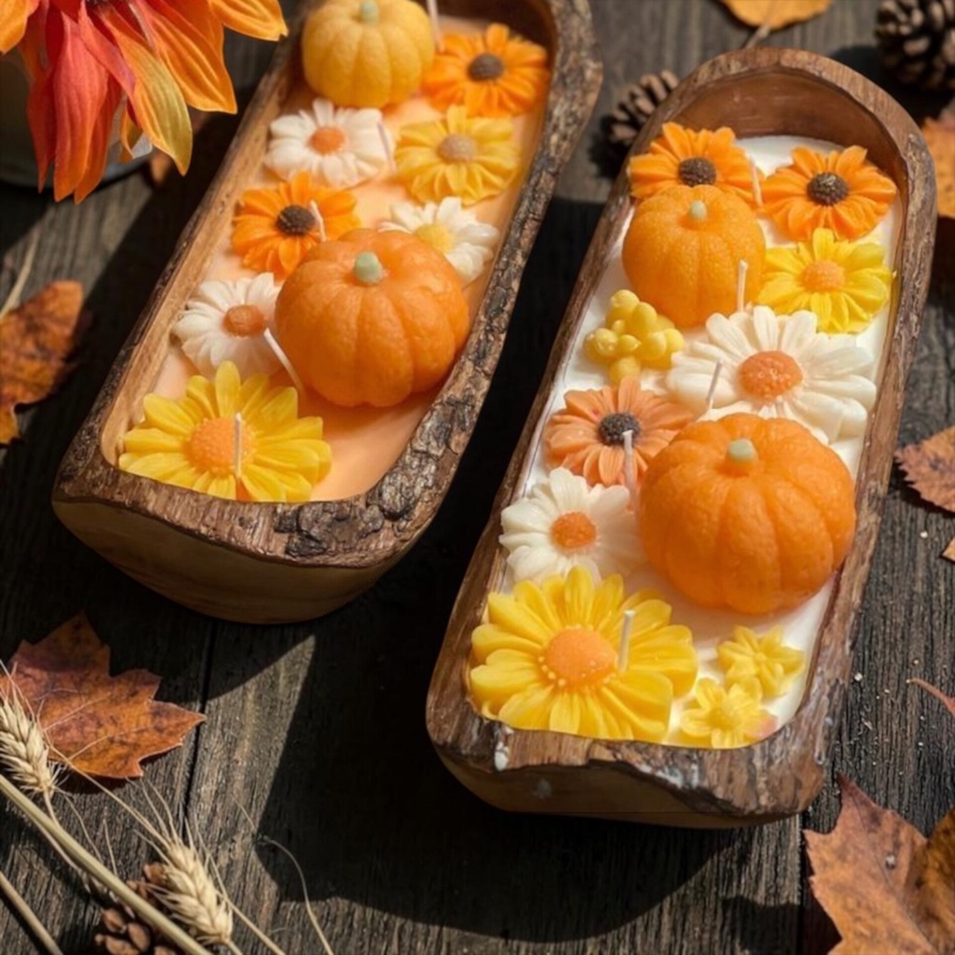 Pumpkin and Floral Dough Bowl