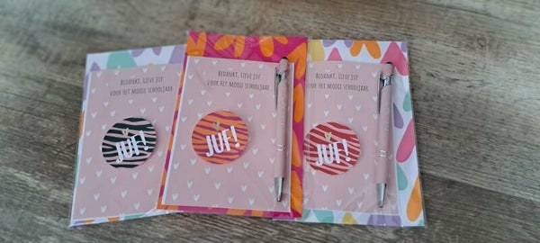 Bedankt Juf pen kado