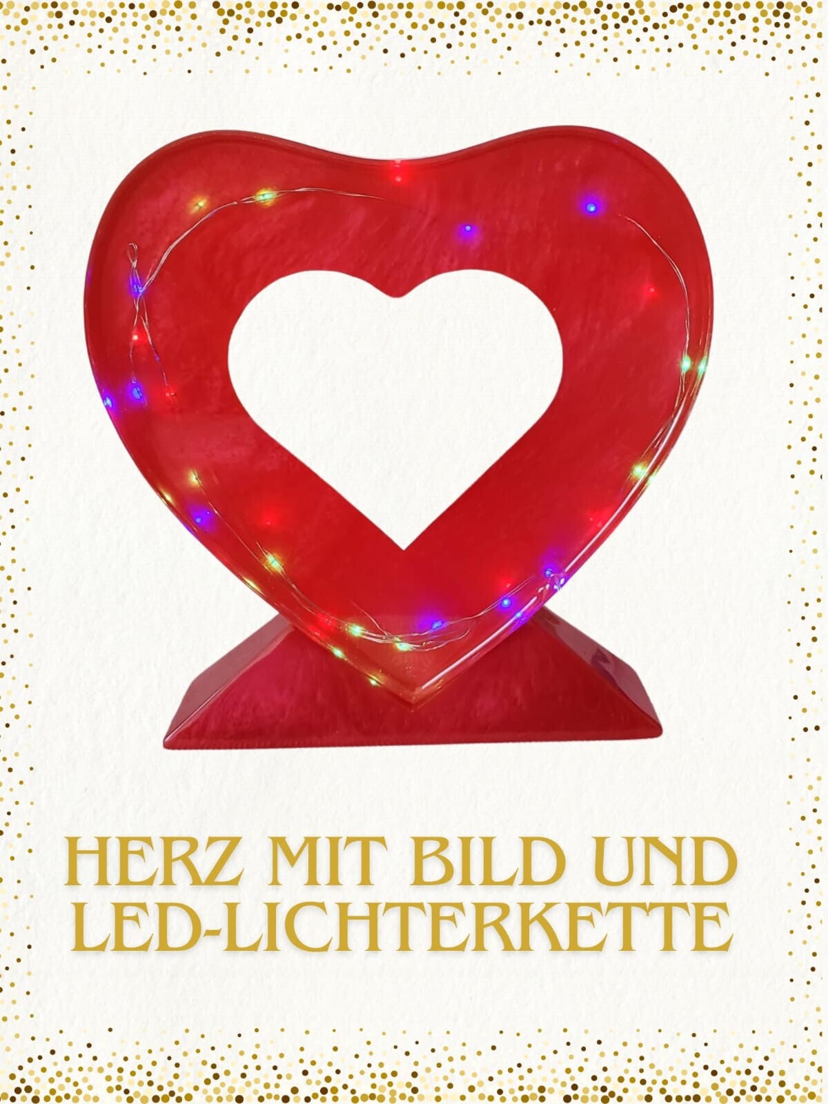 Herz mit Foto und LED Lichterkette