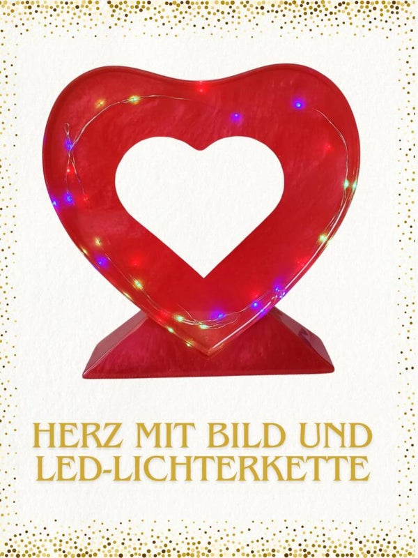 Herz mit Foto und LED Lichterkette