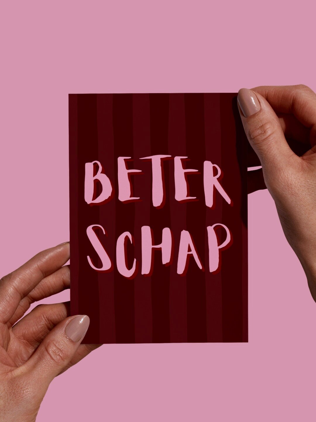 Moderne Wenskaart - Beterschap (Roze)