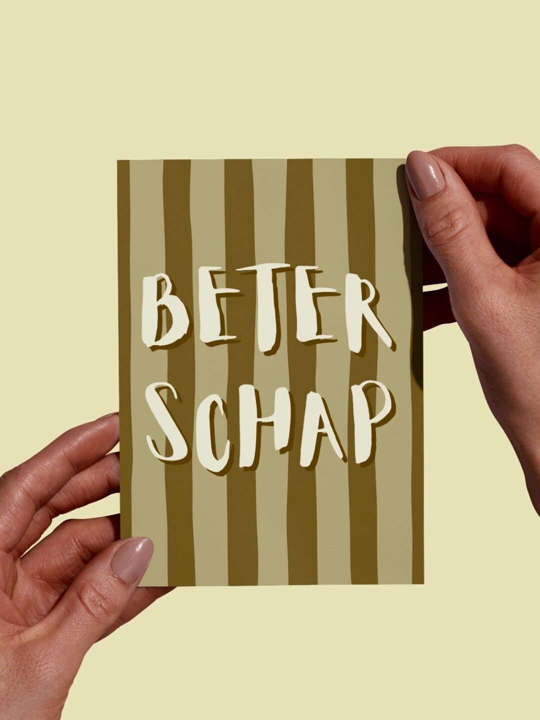 Moderne Wenskaart - Beterschap (Olijfgroen)