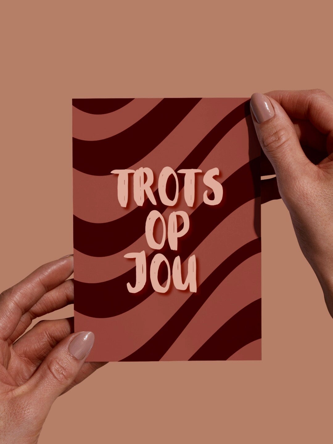 Moderne Wenskaart - Trots op jou (Bordeauxrood/Oranje)