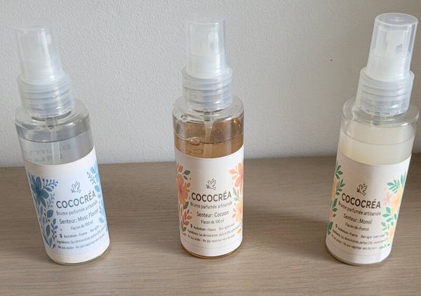 brume parfumée monoi ,cocoon,musc flocon