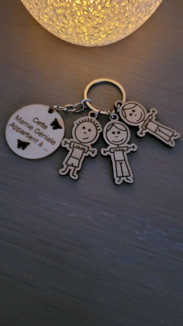 🎁 Porte-clé spécial fête des mamies – personnalisable