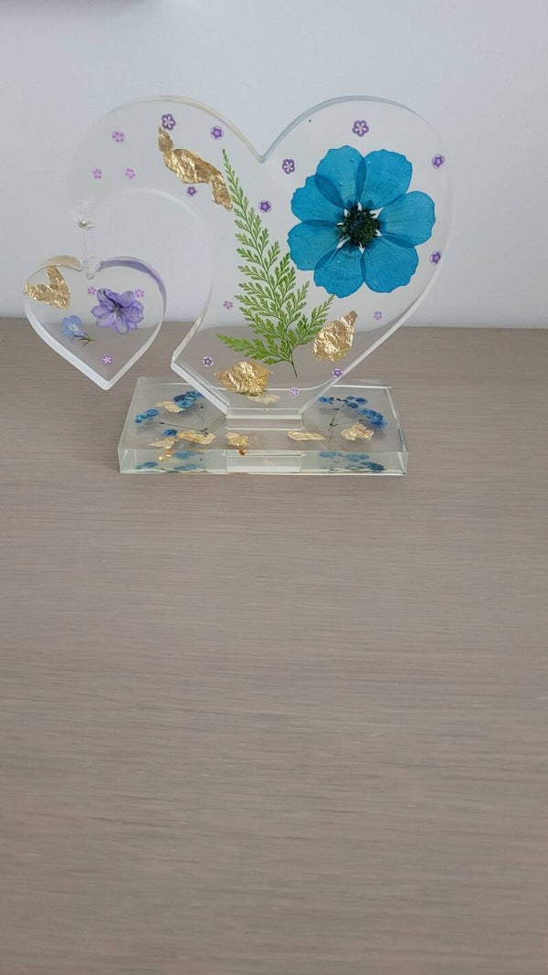 🌸 Cœur décoratif en résine époxy