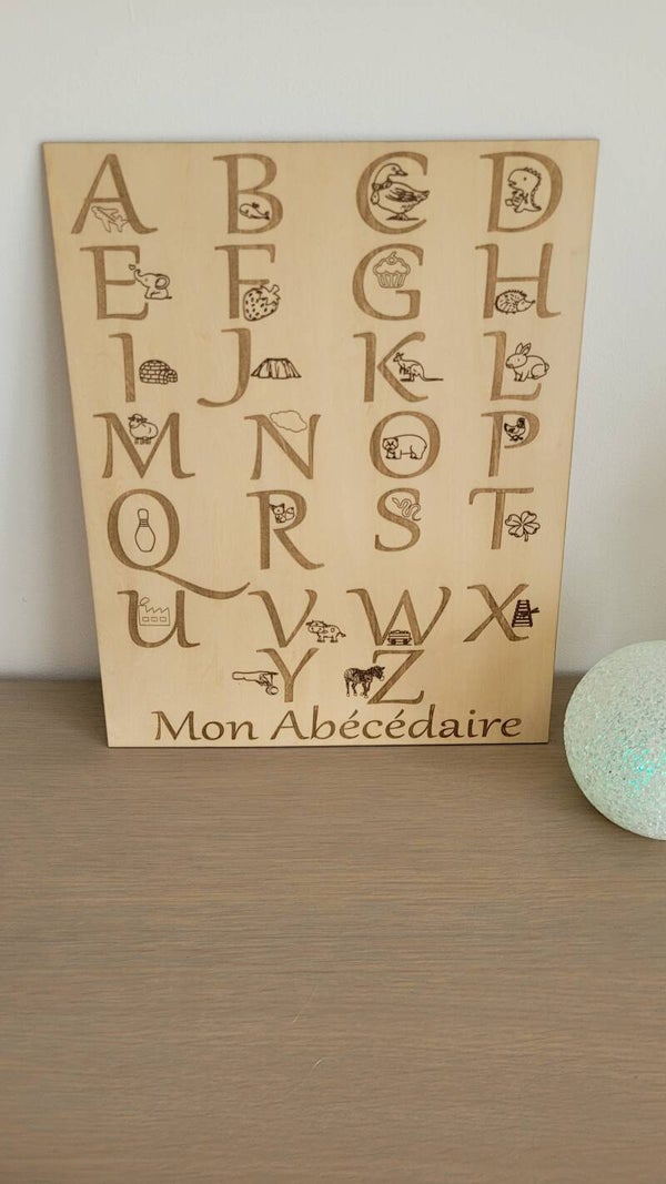 Abécédaire décoratif en bois pour enfant