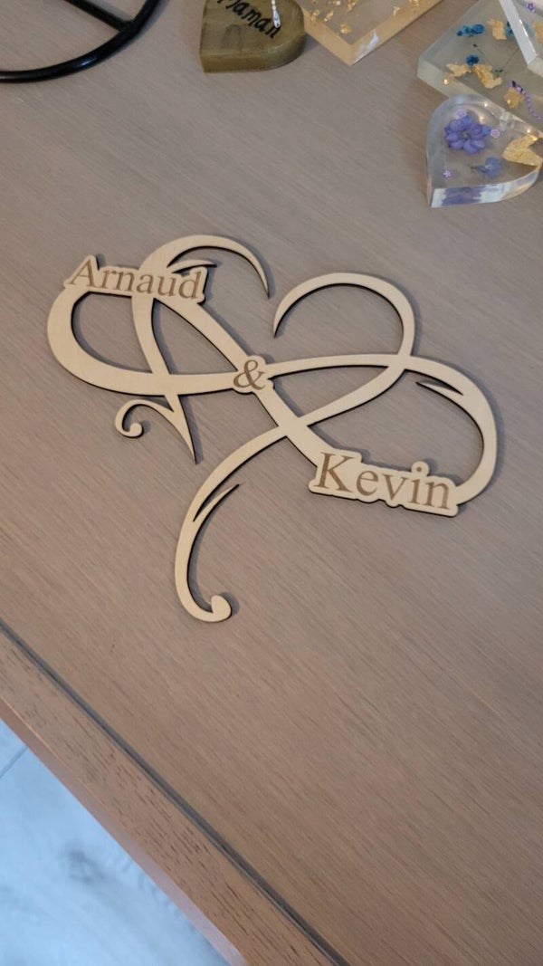 ❤️ Cœur infini personnalisé en bois