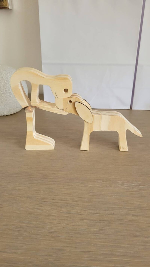 Déco en bois chien chat