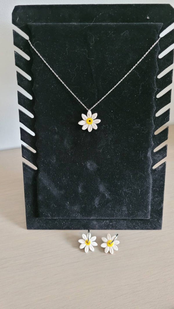 🌼 Parure Marguerite – Création artisanale en pâte polymère