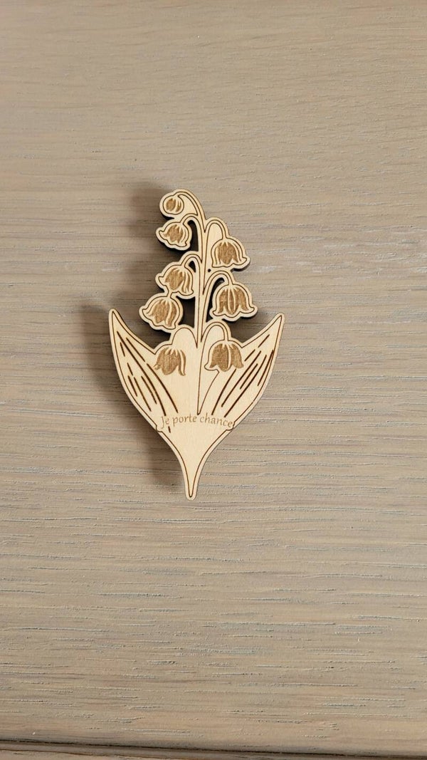 🌿 Magnet muguet en bois
