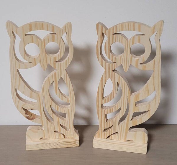 Chouette décorative en bois