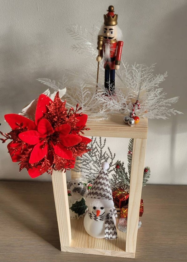 Lanterne de Noël – Bonhomme de neige lumineux