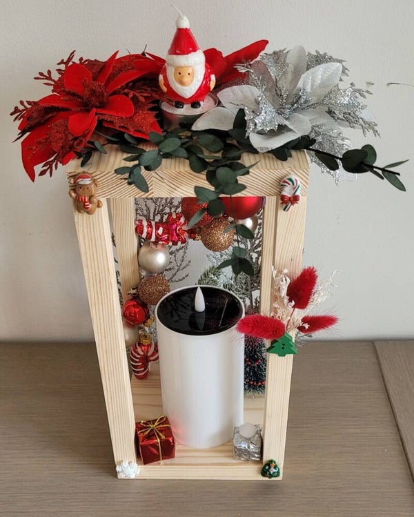 🎄 Lanterne de Noël décorative – Fait main