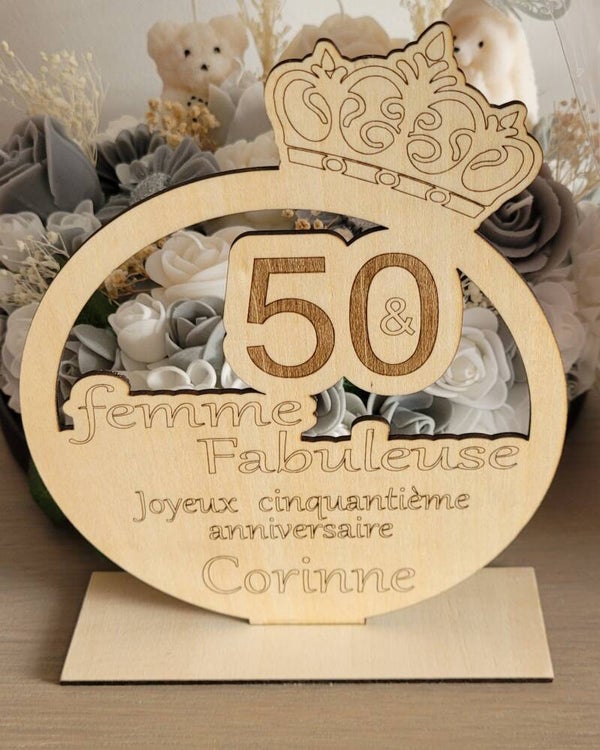 Décoration personnalisée “Femme fabuleuse – 50 ans”