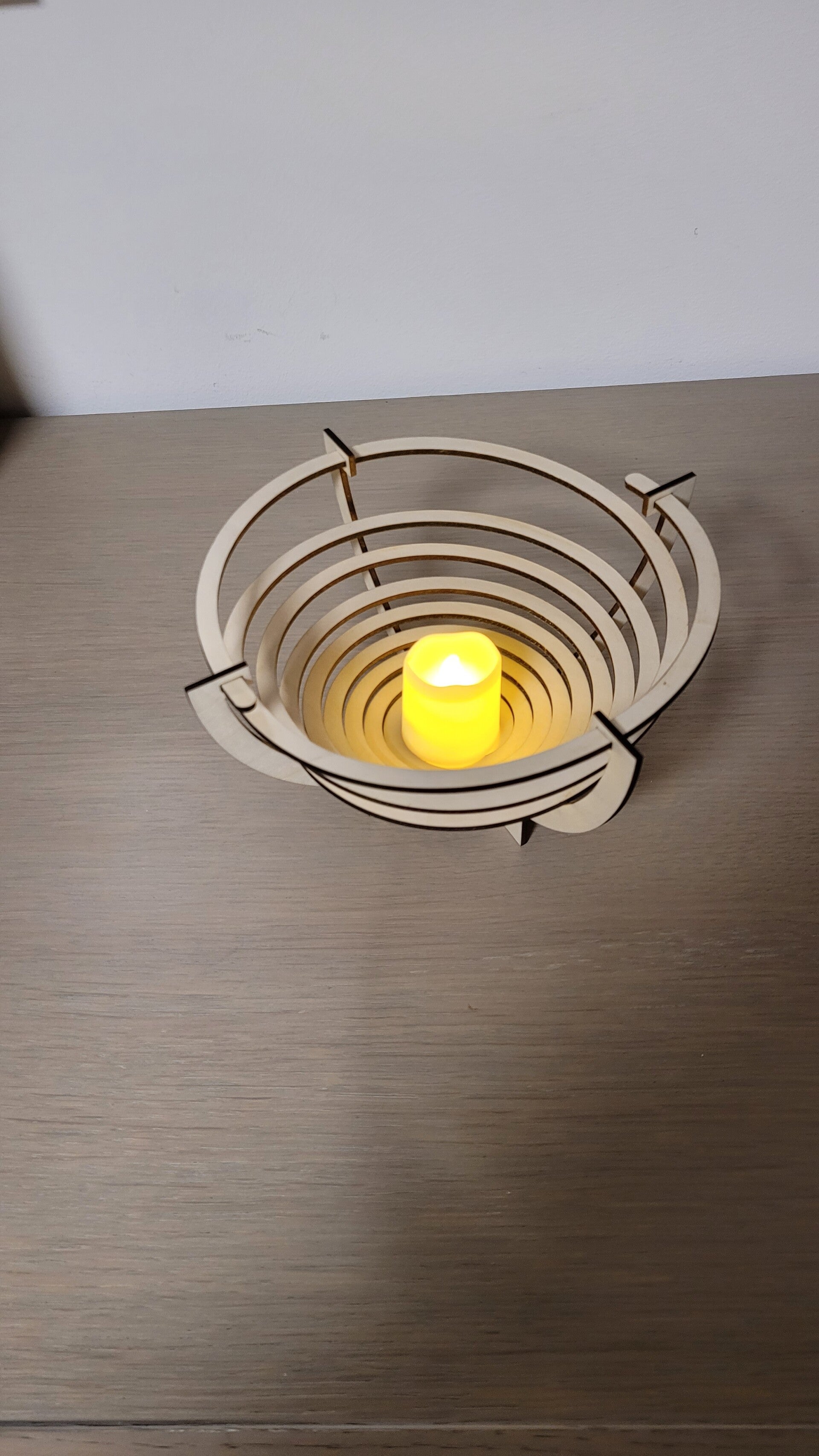 Photophore Spirale en Bois – Découpe Laser