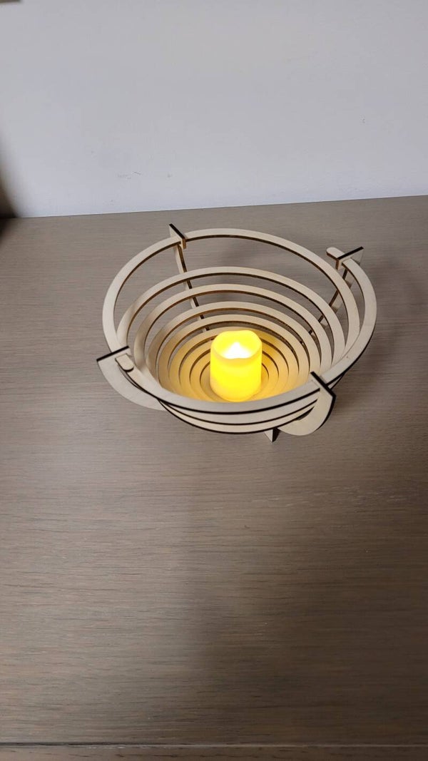 Photophore Spirale en Bois – Découpe Laser