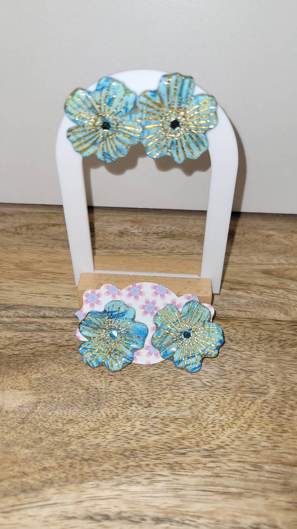 Boucles d’oreilles puces « Rosy »