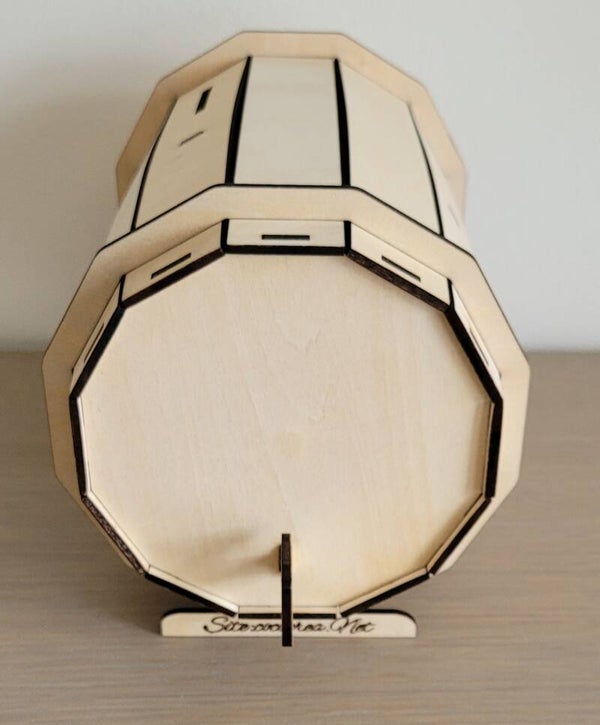Tirelire tonneau en bois personnalisable – Décoration artisanale