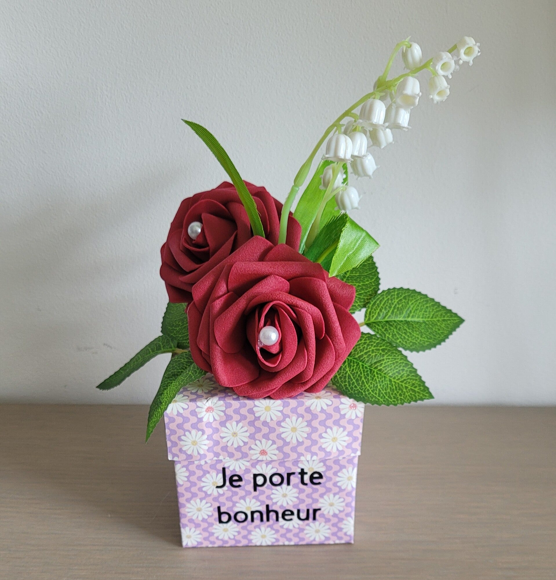 Box fleurie porte bonheur – cadeau 1er mai – création artisanale
