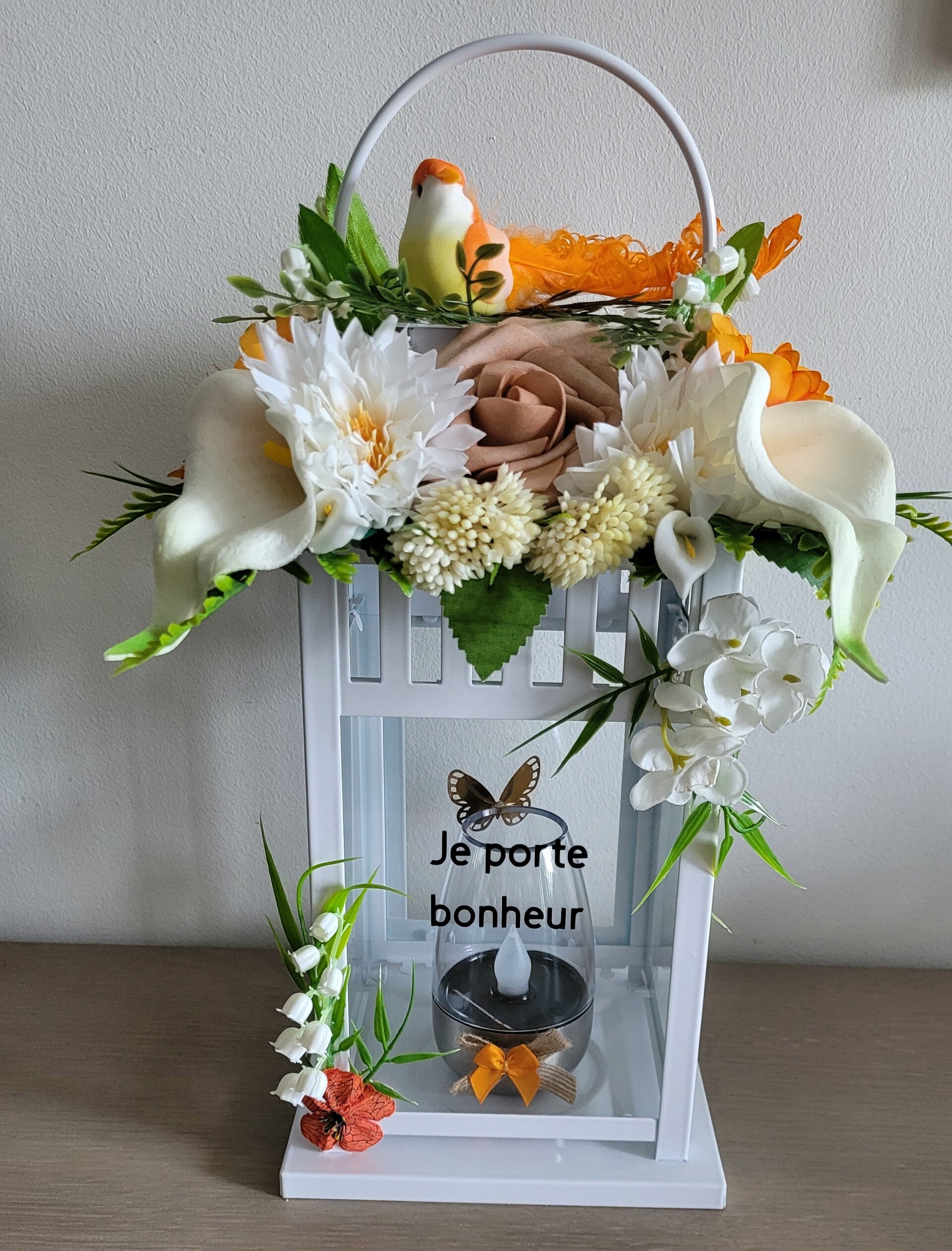 Lanterne fleurie porte bonheur – décoration 1er mai – création artisanale