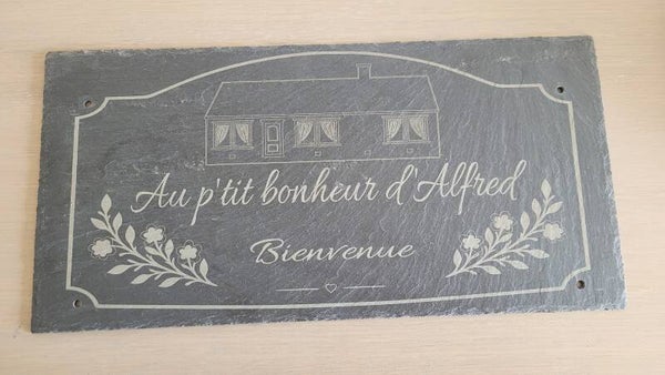 Plaque personnalisée gravée sur ardoise