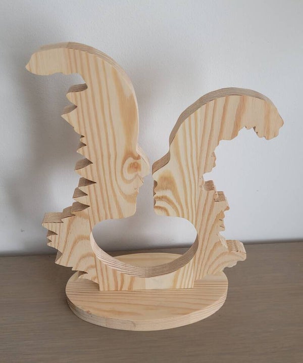 Décoration romantique en bois – Couple amoureux