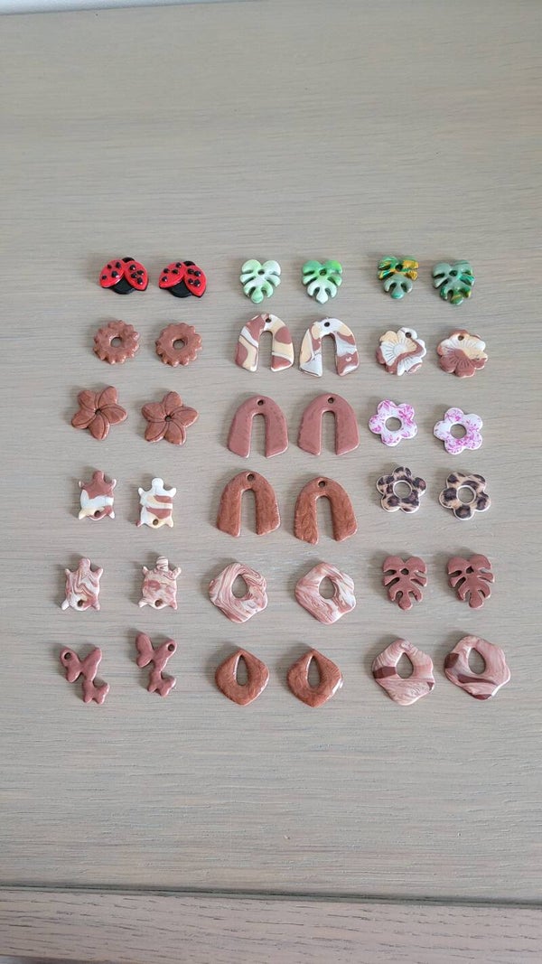 Boucles d’oreilles – Pampilles en pâte polymère