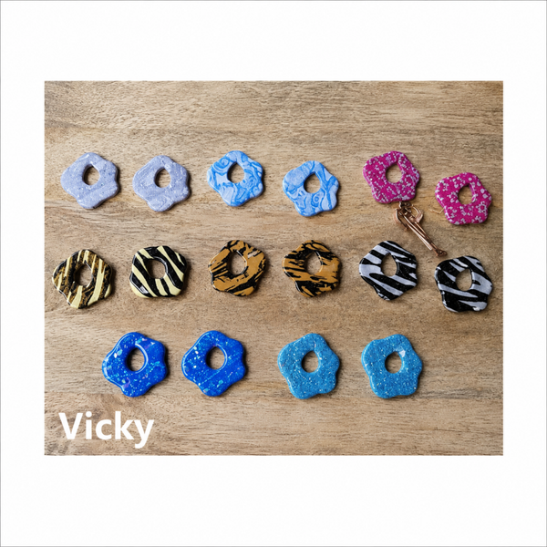 Boucles Vicky – Pampilles résine en pâte polymère | Fait main