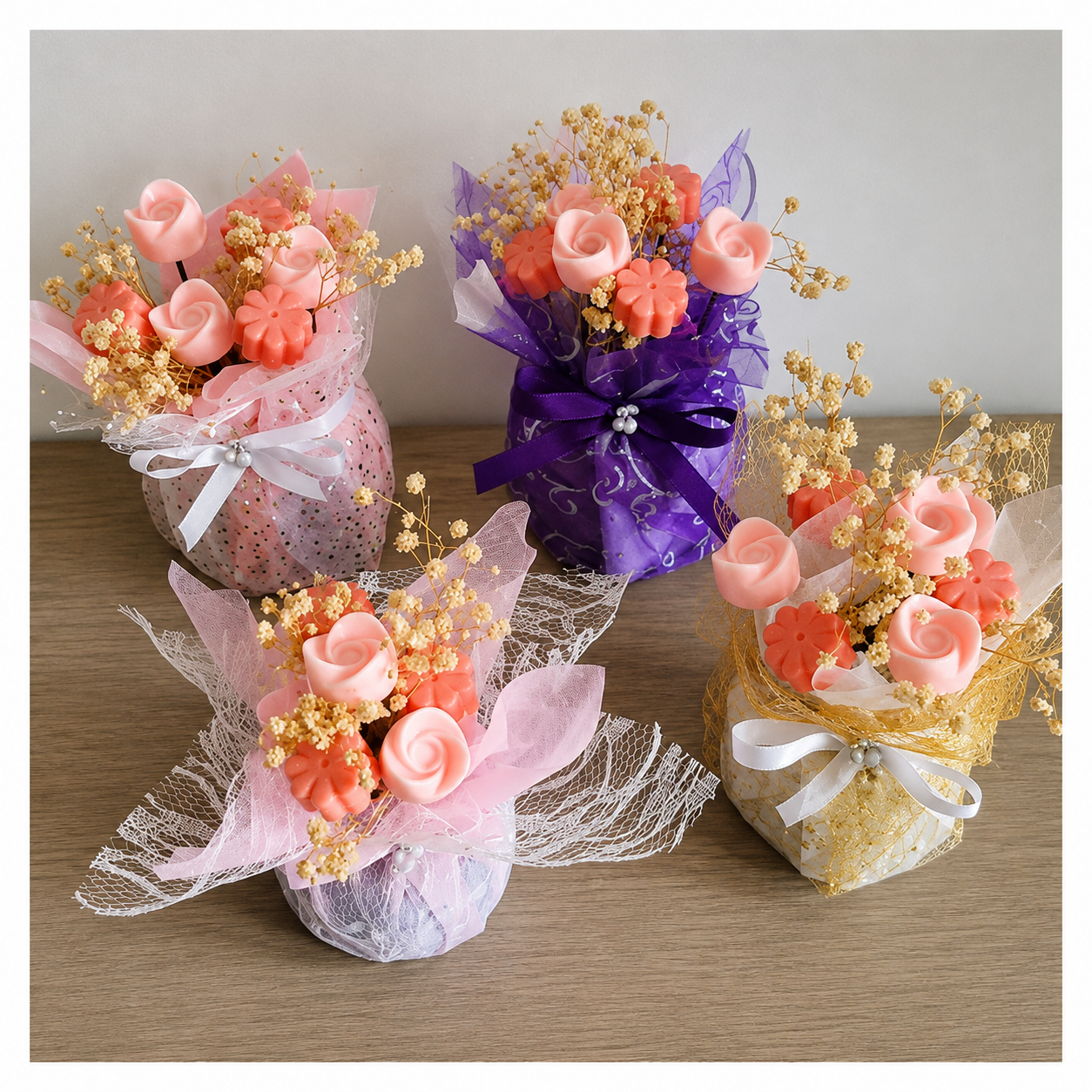 Bouquet de fondants parfumés Amande Cerise