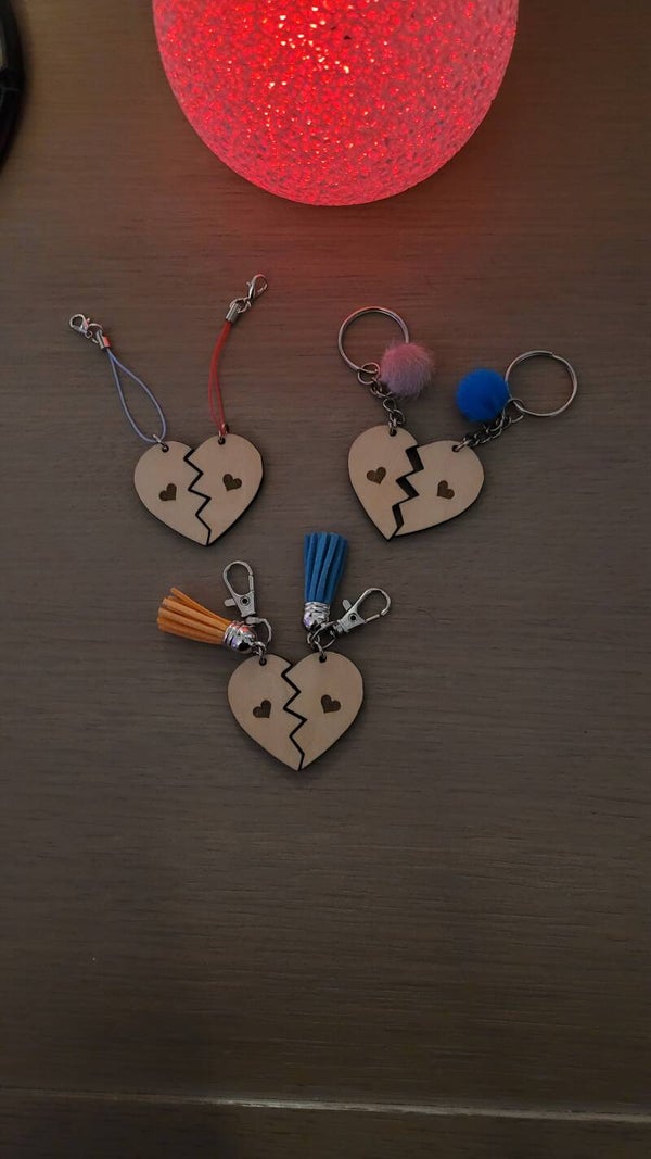 ❤️ Porte-clé cœur en bois