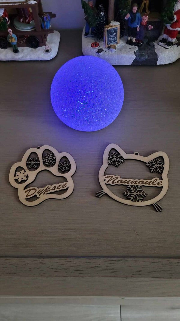 Boule animaux personnalisée – tête de chat ou patte de chien