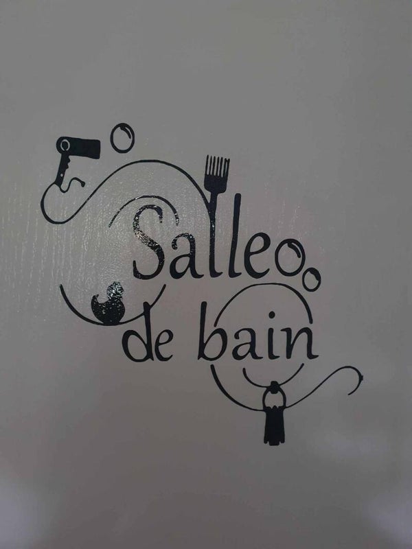 Sticker déco pour porte – Salle de bain, WC, chambre, etc.