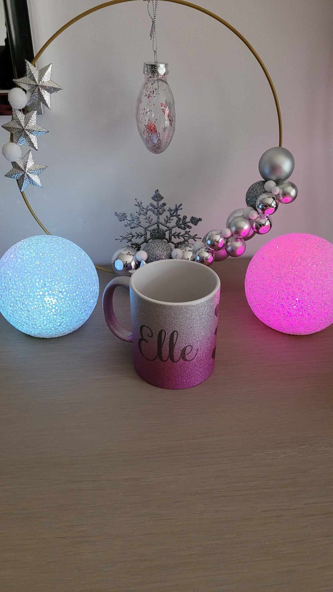 Mug paillettes violet