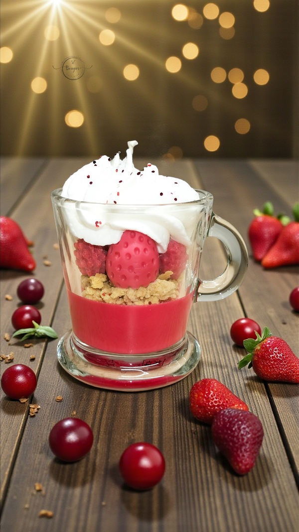 Bougie tasse à café fruits rouges