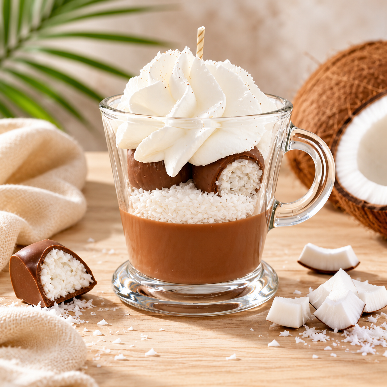 Bougie tasse à café noix de coco