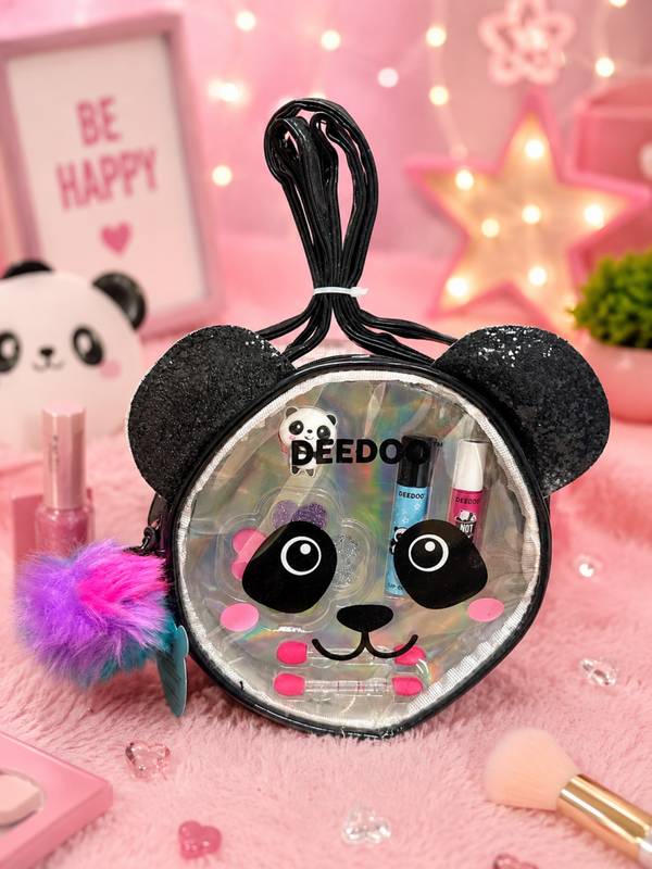 Sac à main maquillage panda