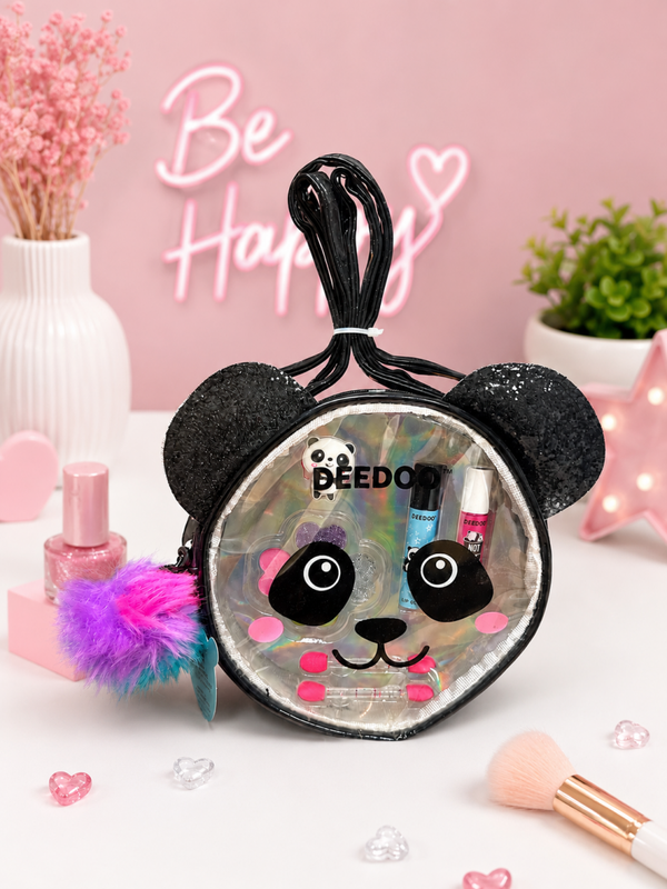 Sac à main maquillage panda