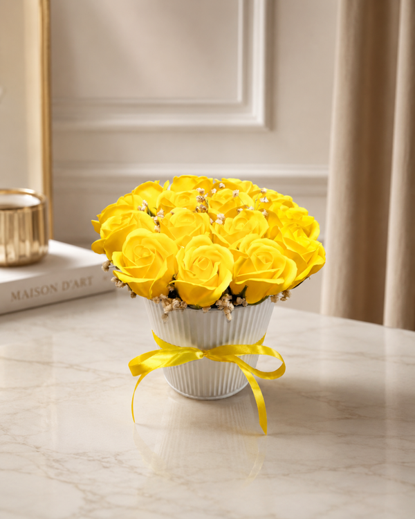 Bouquet Roses de savon jaune