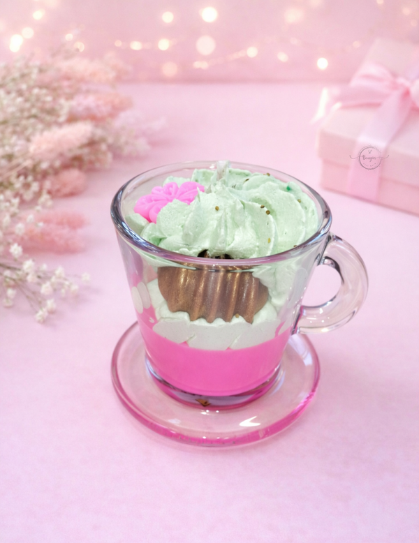 Bougie pâques tasse à café rocher praliné