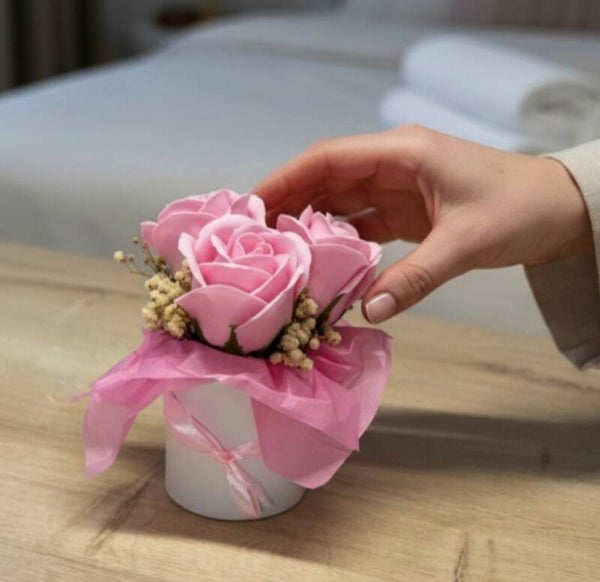Petit Bouquet roses de savon rose clair