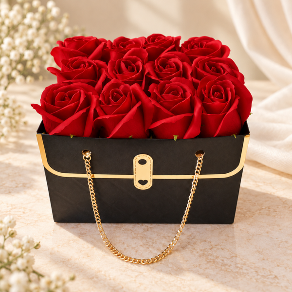 Sac rose de savon rouge