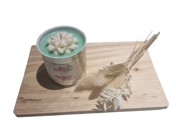 Bougie conserve avec fleur relief