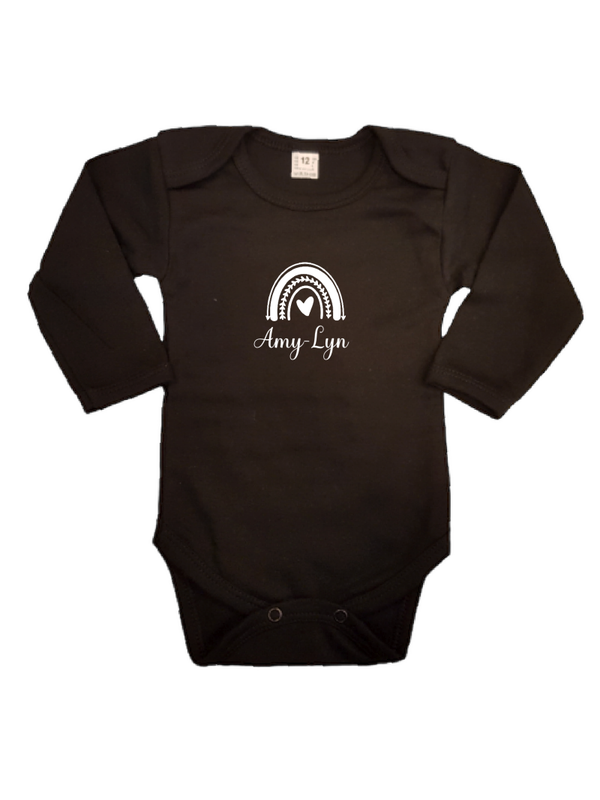 Romper lange mouw zwart rainbow