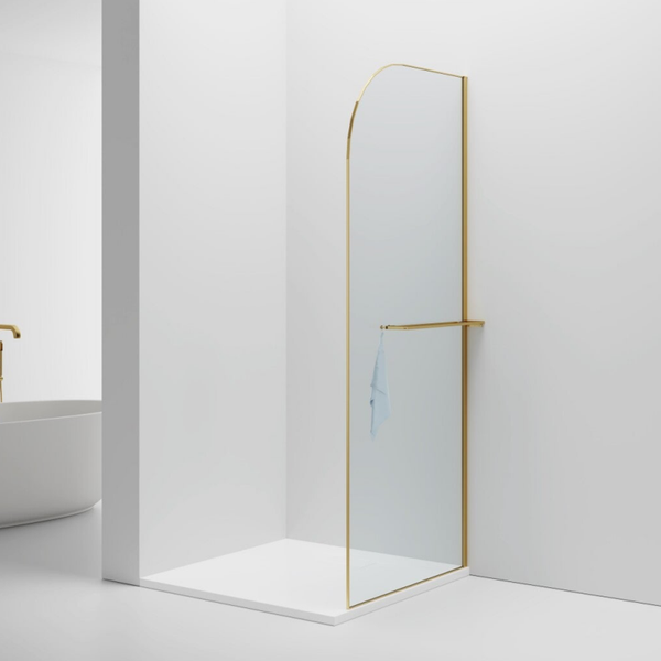 Paroi de douche avec porte-serviette dès