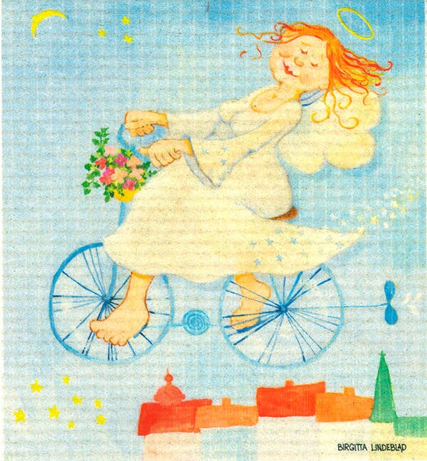 Disktrasa Ängel på cykel