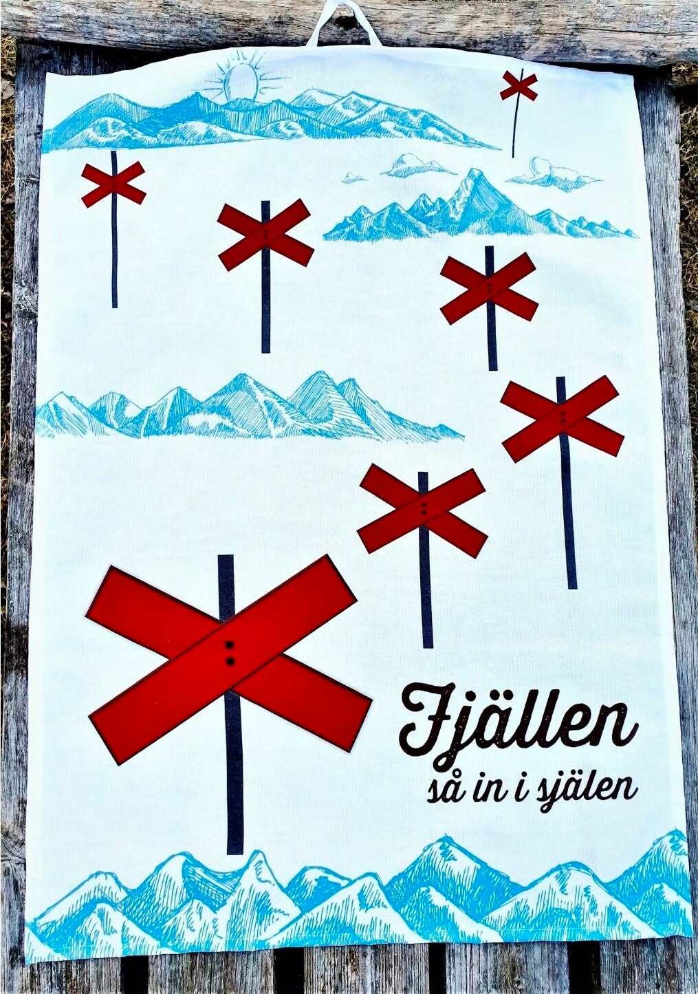 Kökshandduk  Fjällen Ledkryss