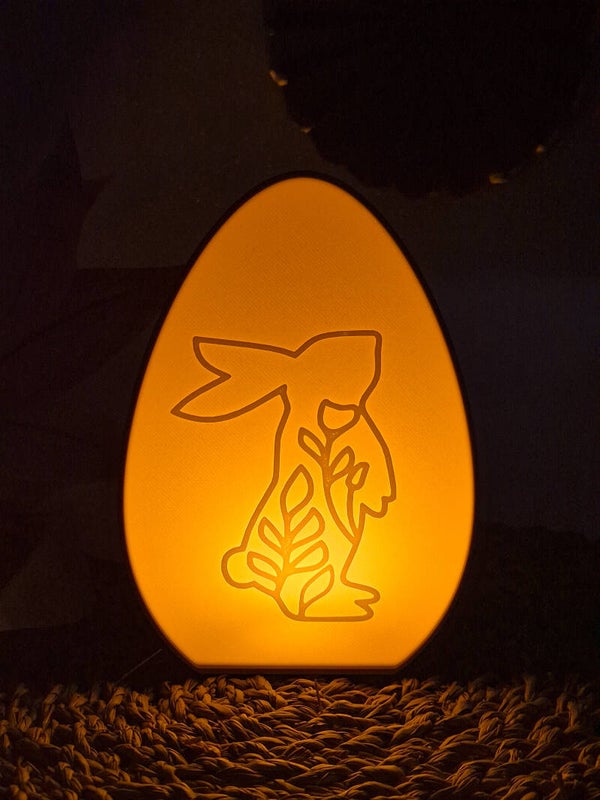 Leuchtbox - Osterei mit Hase