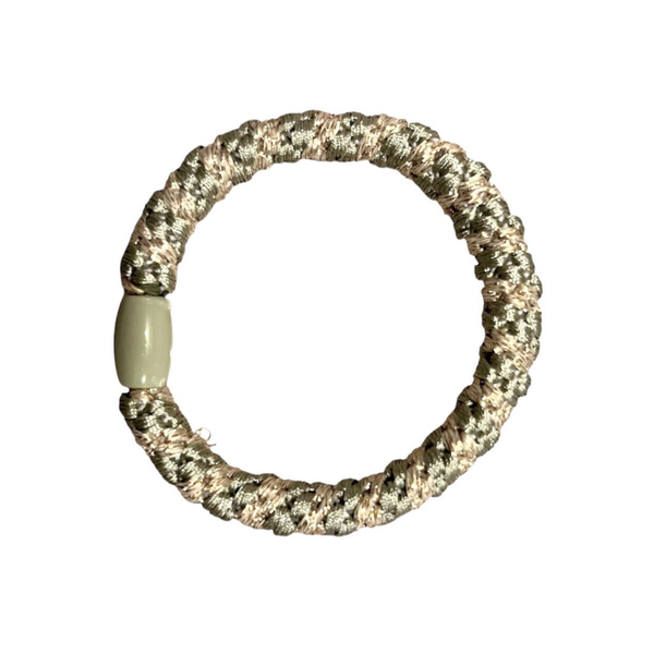 Elastiek - mintgroen/glitter goud